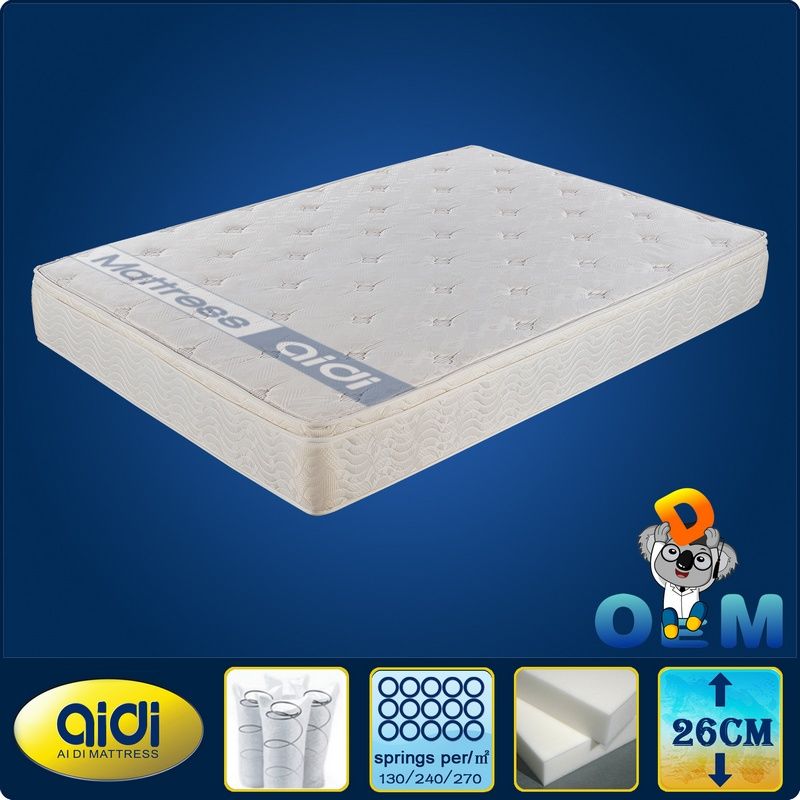 bedroom furniture comfortable pillow top pocket spring mattress