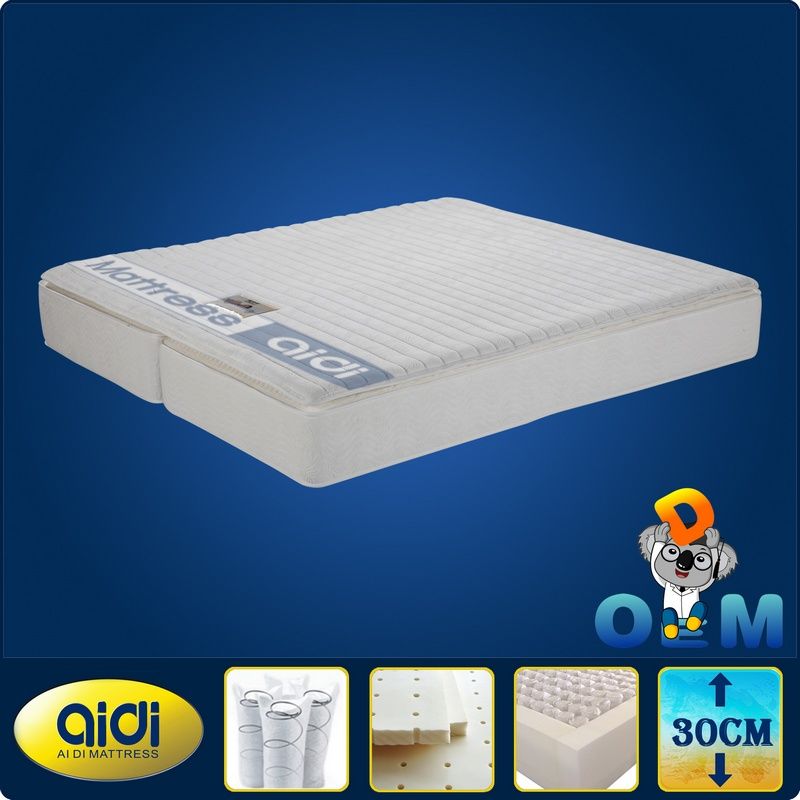 promotion royal and comfortable latex pocket spring mattress with low price 