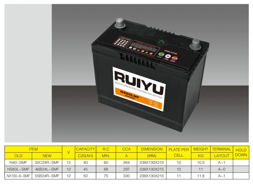 12V CAR BATTERY  12V 45Ah