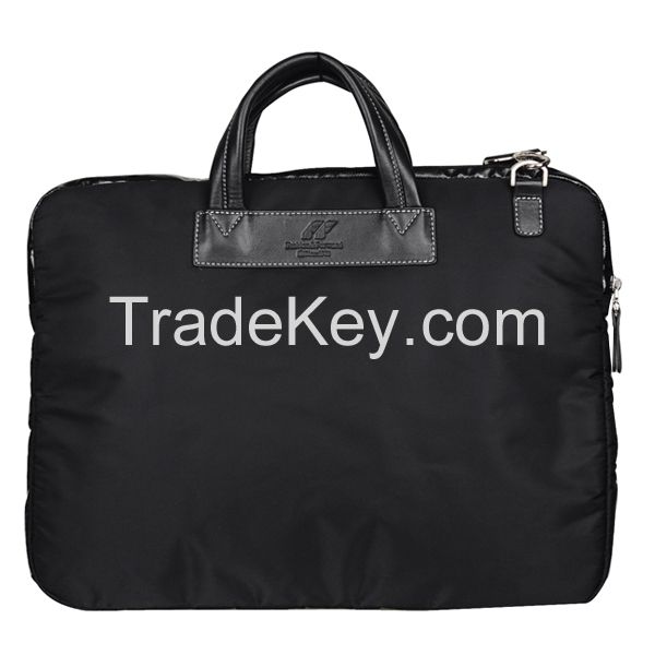 Cowhide imported nylon laptop briefcase