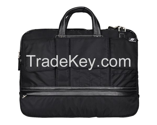 Cowhide imported nylon laptop briefcase