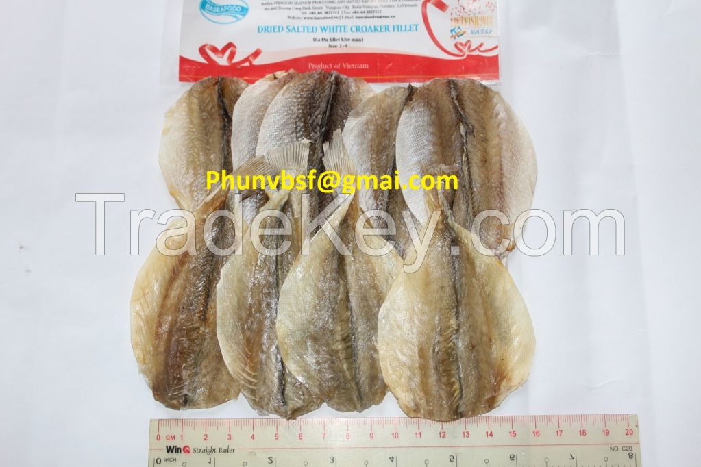 Dried croaker fillet and  headless