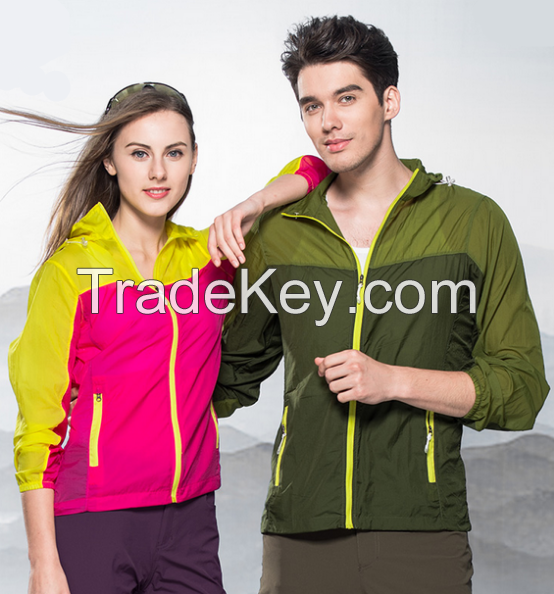 Mens outwear suntan-proof wear UV-protection wear breathable windbreaker