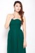 Dark Green Handkerchief Hem Silk-chiffon Gown