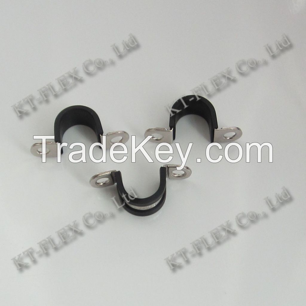 D Type Cable Clip with EPDM Coated Mental Conduit Cable Clamp