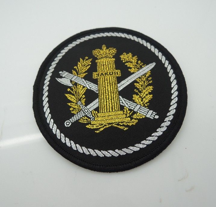 gold thread woven badge/patch for garment