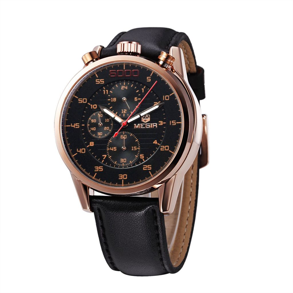 Rose Gold Plating Special Designed Chronograph Men Alloy Watch