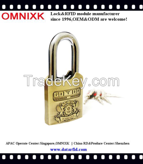 Unique design bicycle digital lock brass alarm padlock AL-60