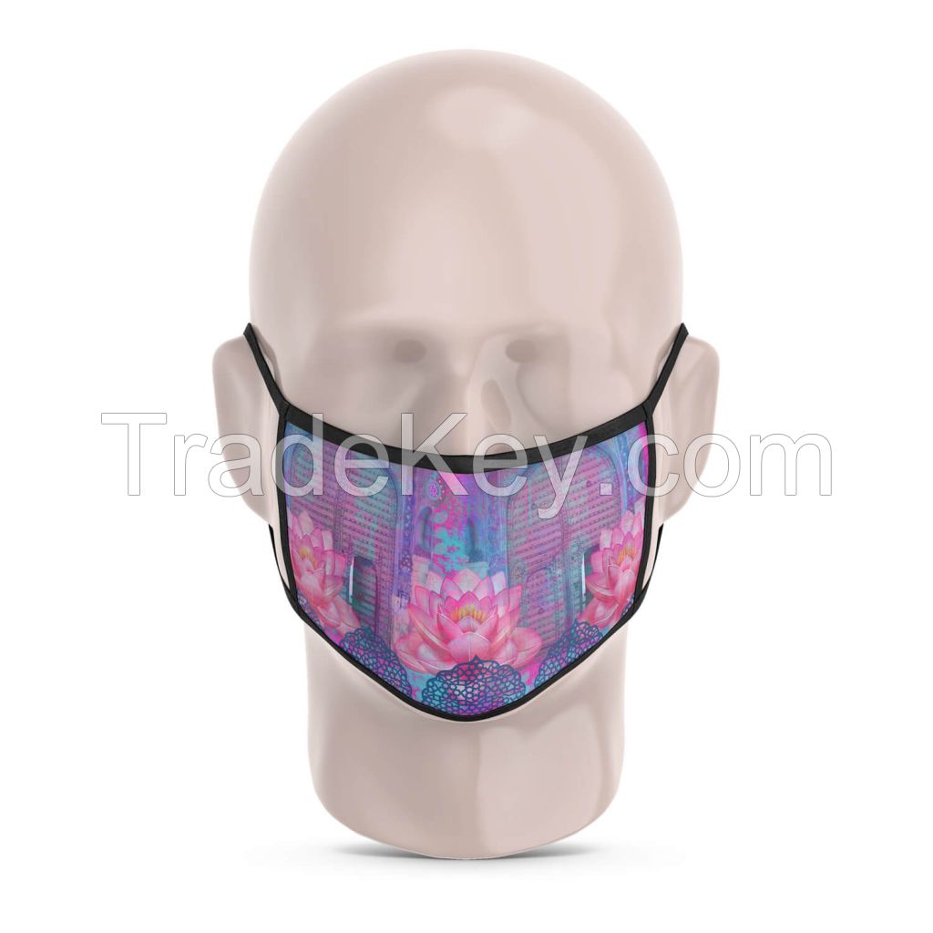 Cool Blue Rajasthani Reusable Printed Face Mask 