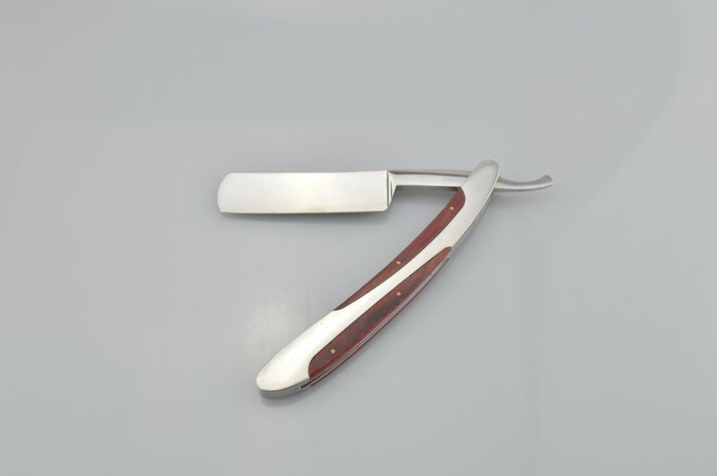 RenRen High Quality Stainless Steel  Straight Razor Barber Shaving Knife  Dual Color Wood RR1358