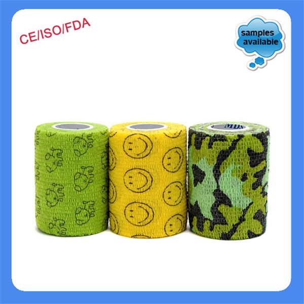 Non-woven Colored Latex Free Elastic Printed Self-adhesive bandage