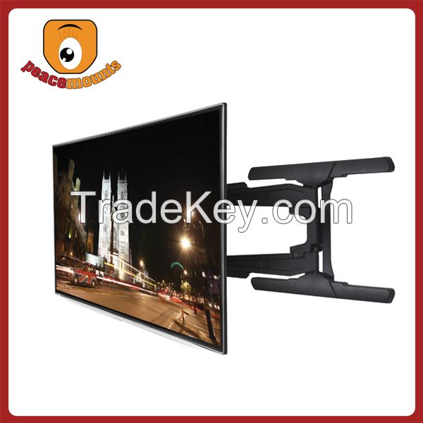 Large screen retractable Ultra-Slim Single arm Tilt and Swivel Economical Flat Panel TV Wall Mount