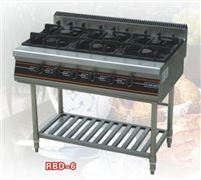 6-Burner gas range with shelf under