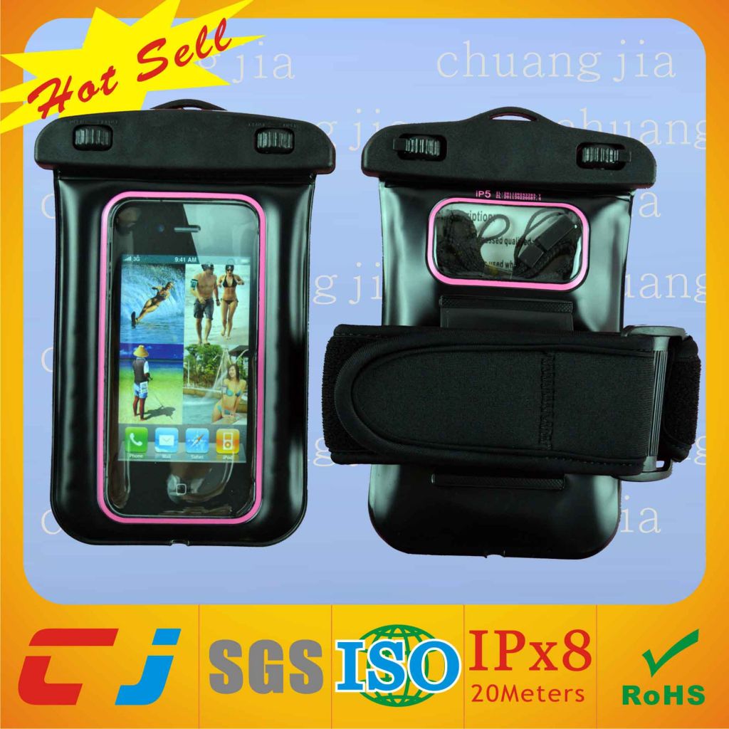 hot new  pvc waterproof bag for iphone 5 with armband