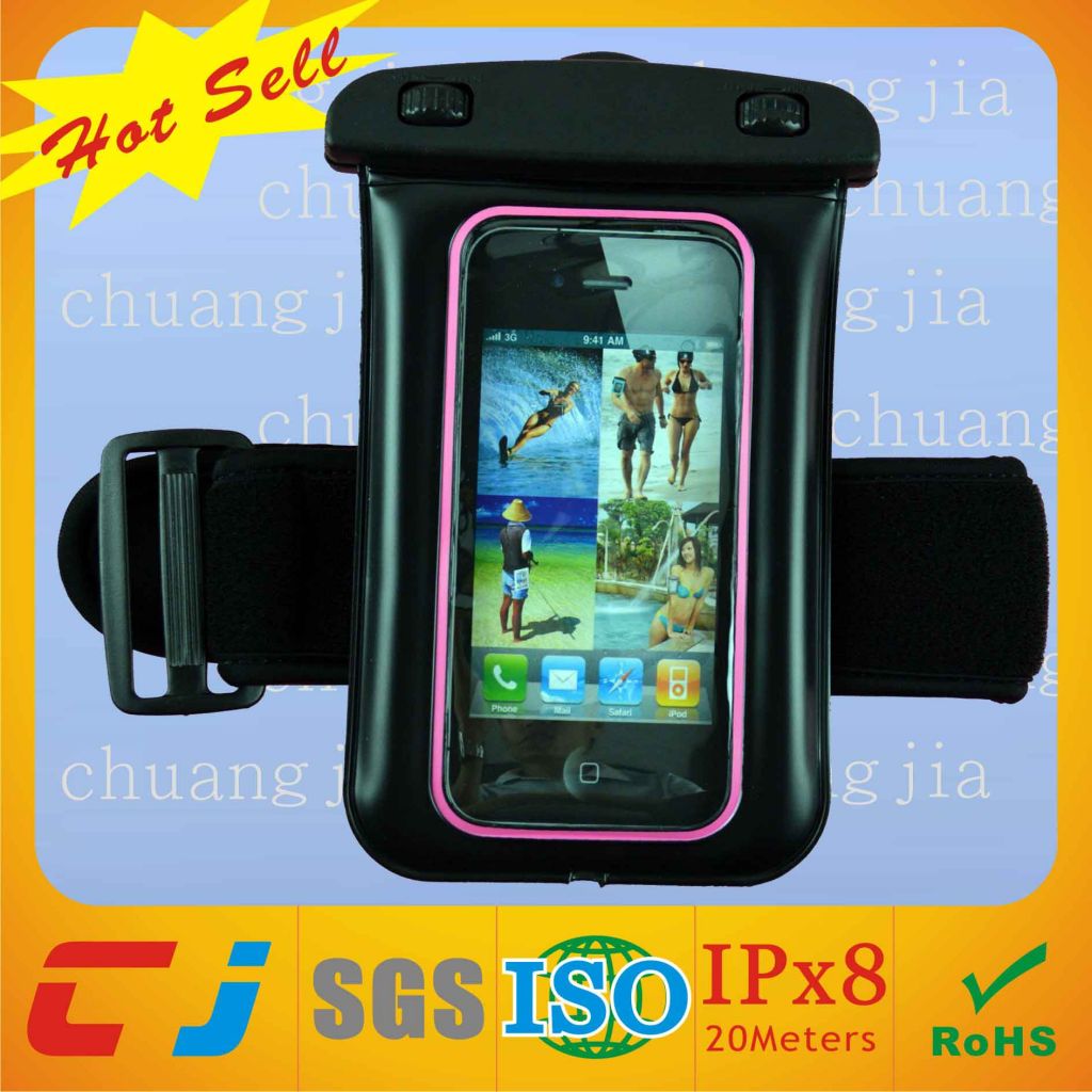 hot new  pvc waterproof bag for iphone 5 with armband