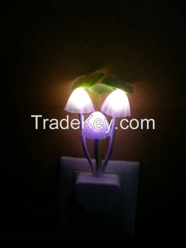 mushroom light, colorful optically controlled night light,