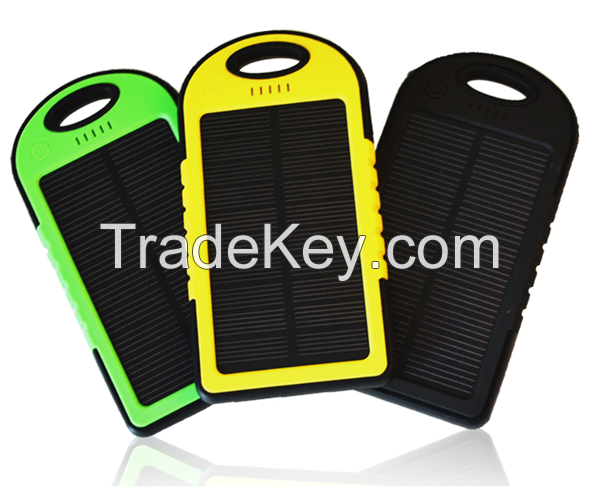 2015 universal 5000mah solar power bank for laptop portable solar cell phone charger