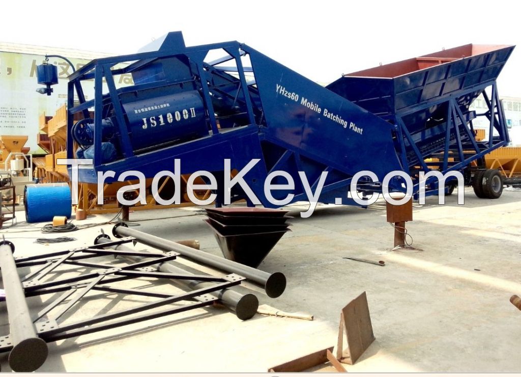 YHZS60 mobile concrete batching plant