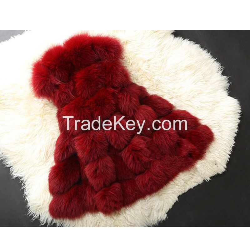 2017new imitation fox fur stitching imitation fur vest Miss Ma Jia