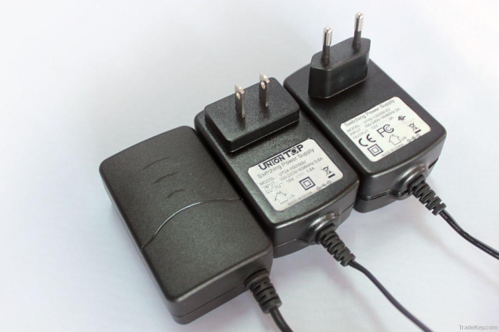 7V 9V 12V 2A wall mount ac dc adapter  for cctv