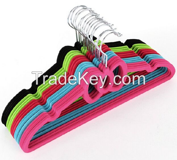 fashion design flocked velvet hangers for garment