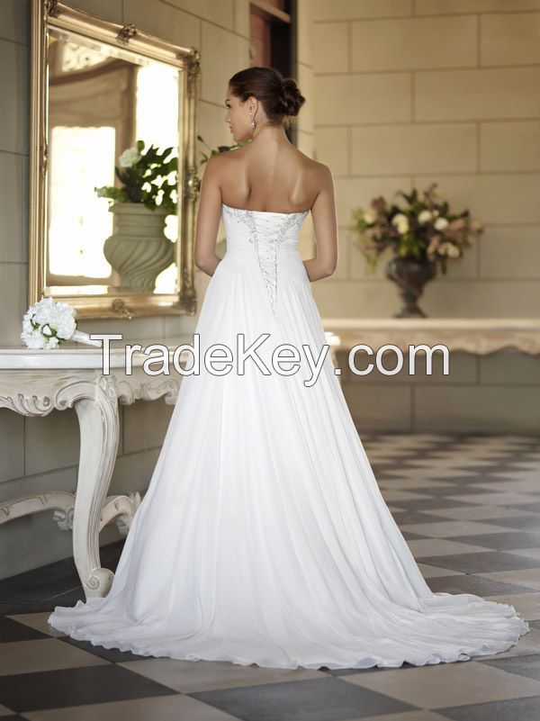 2014 New In Stock White/ Ivory A-Line Wedding Dress