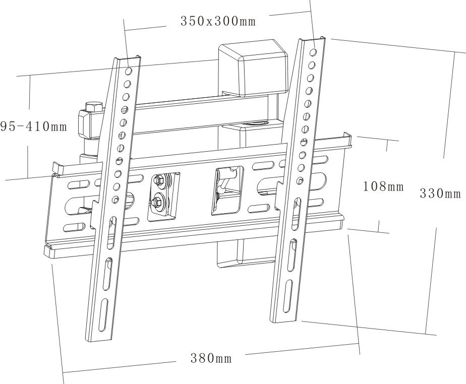 Full motion flat screen TV wall mount bracket for screen size 14-47''