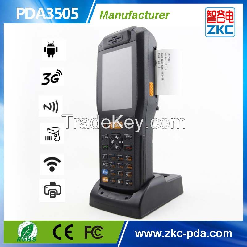 Handheld Android PDA with printer barcode scanner 3G WIFI RFID reader