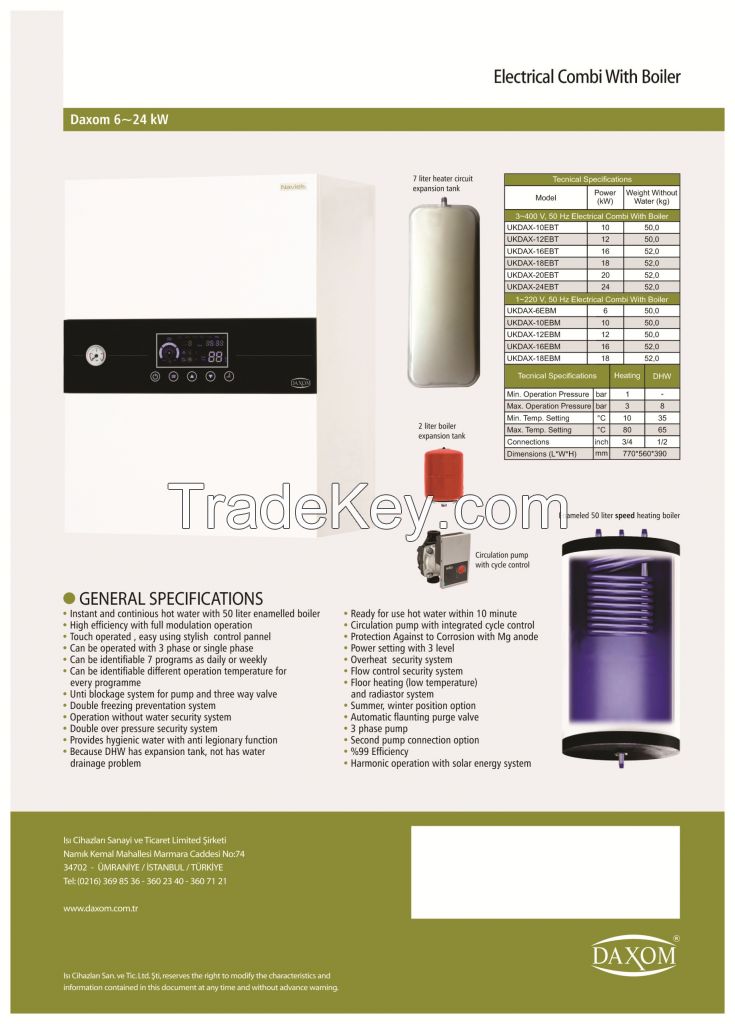 Electric boiler with built-in tank (50 lt)