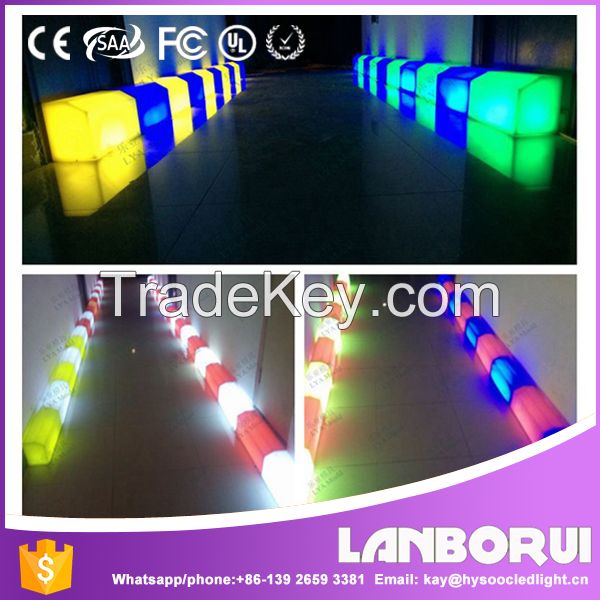 PE Plastic outdoor decoration streets blocks led light curbstone,Roadside Pavement Curbstone.