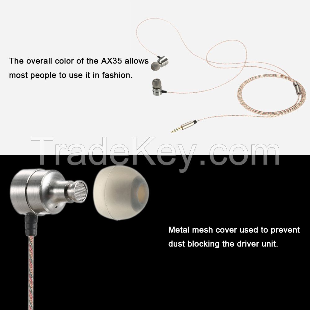 ShenZhen Animuss  Company  Limited Original Astrotec AX35 HIFI In-ear Headset Hybrid Dynamic Headphone 3.5mm Audio Plug Music Earphone for iPhone Samsung LG PC