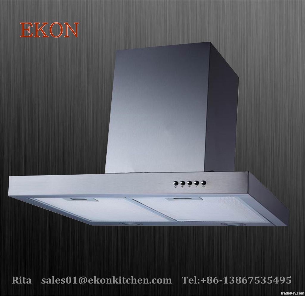 T Type 600mm 430S/S wall Mounted Range Hood with Mechanical Swotch