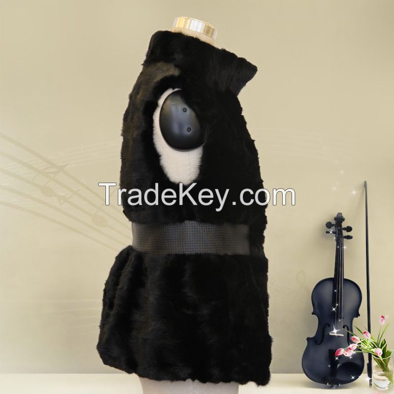 2015 new arrival mink fur black women's coat