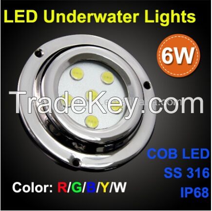 SS316 6w led underwater light for marine light yatch light