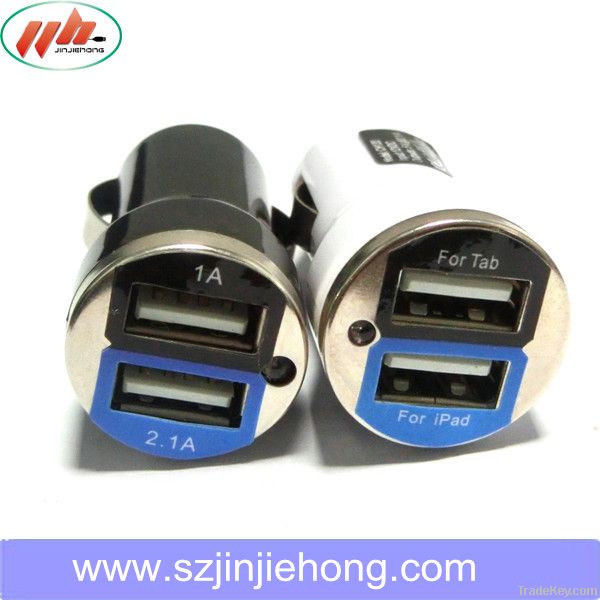 5V2.1A dual USB car charger for universal mobile phone