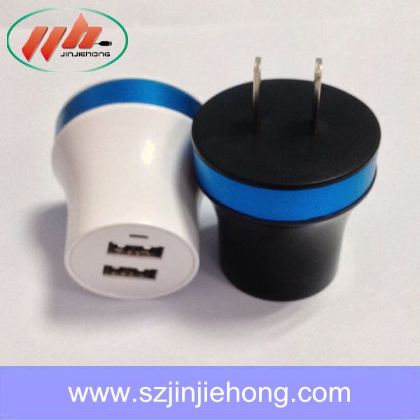 High quality dual USB 5V2.1A  wall charger for mobile phone 