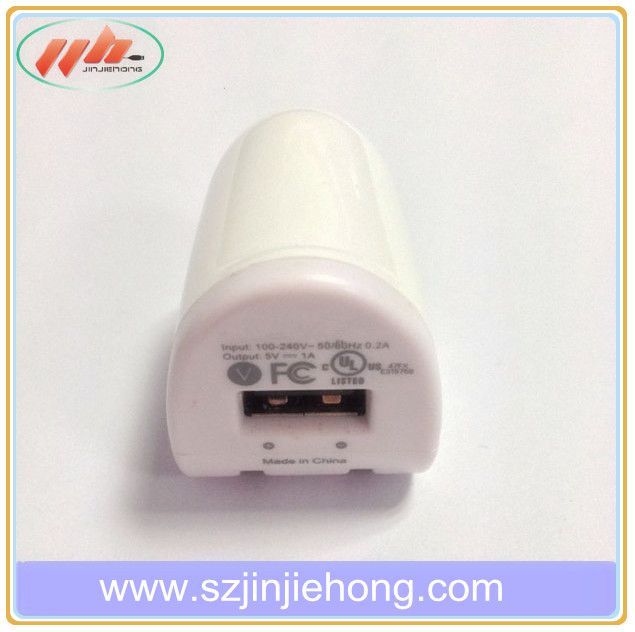 UL certification single USB 5V1A  travel charger for mobile phone 