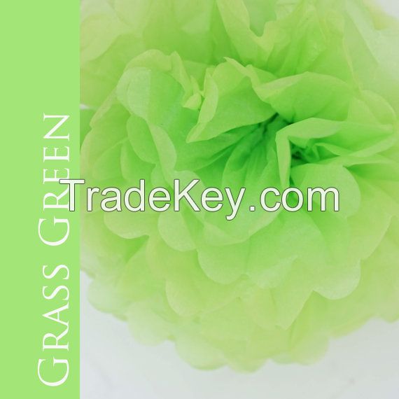 artificial paper pom pom for wedding decoration