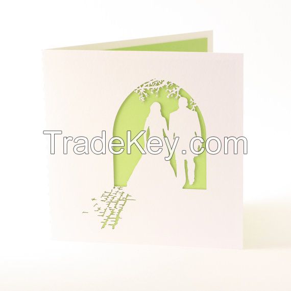 paper cut wedding card engagement card