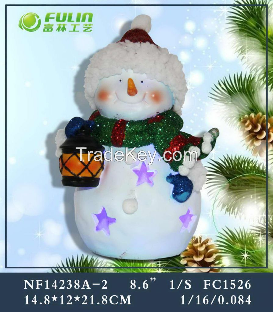 Resin Christmas Snowman Statues Decoration 