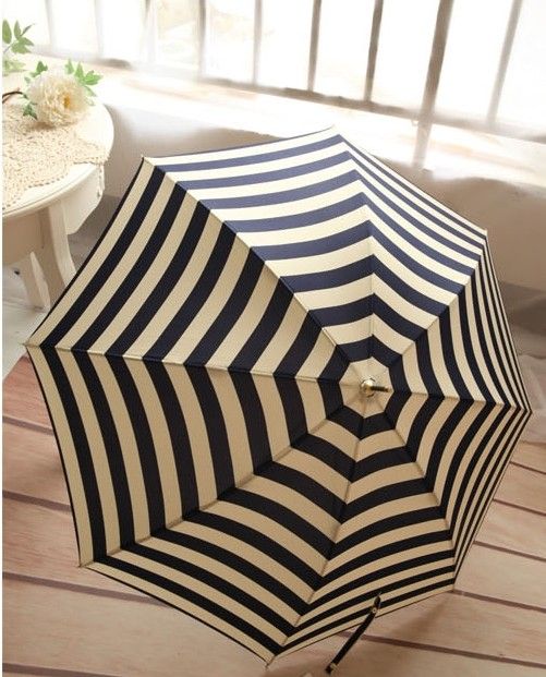 The navy striped straight umbrella for girls