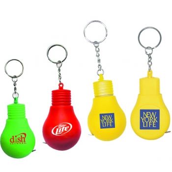 Light Bulb Shape Tape Measure Keychains