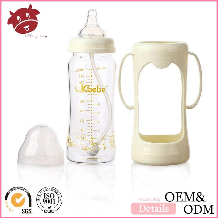 baby food bottle 280ml borosilicate Glass Baby feeding Bottles wholesale