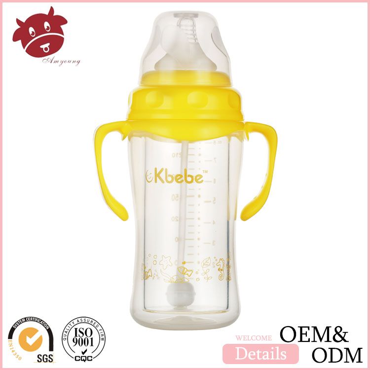 120ML High Borosilicate Glass Baby Bottle wide neck opening