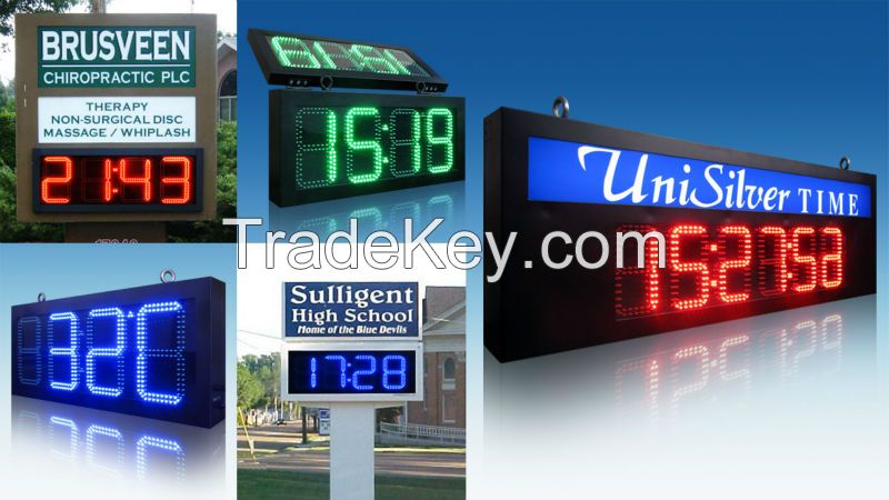 New design led time and temperature sign with GPS function