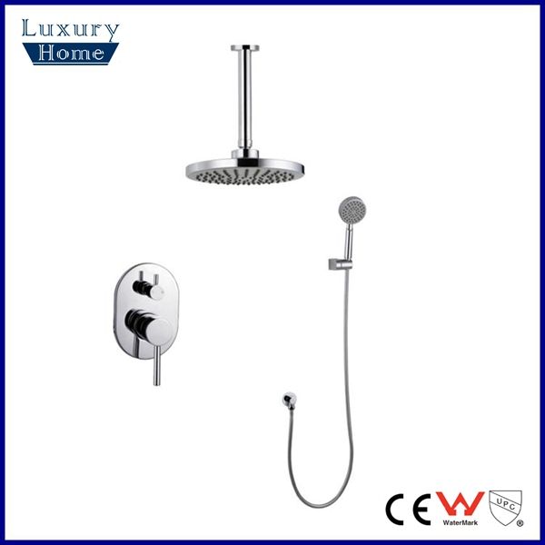 single handle ceiling mounted in wall shower set 