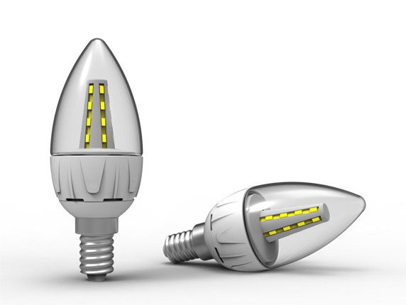 LED Candle Bulbs, 3W Power, E14, 100 to 240V Input Voltage, CE-certified, 2-year Warranty