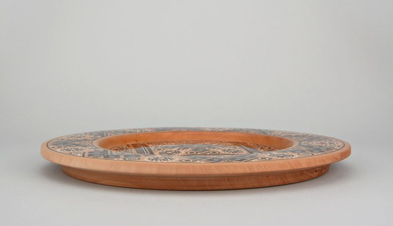 Inlaid wooden plate