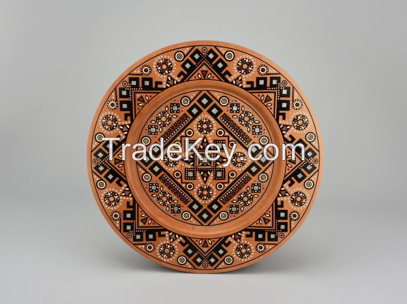 Inlaid wooden plate