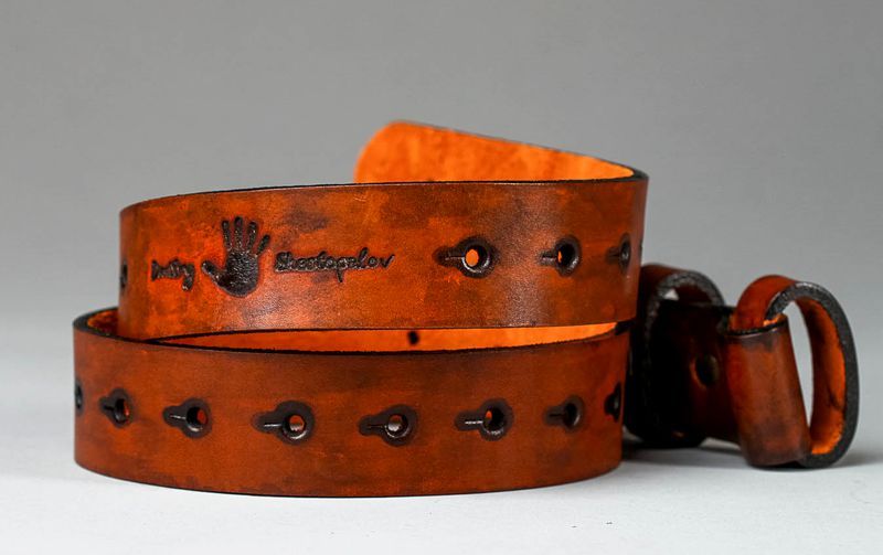 Brown leather belt